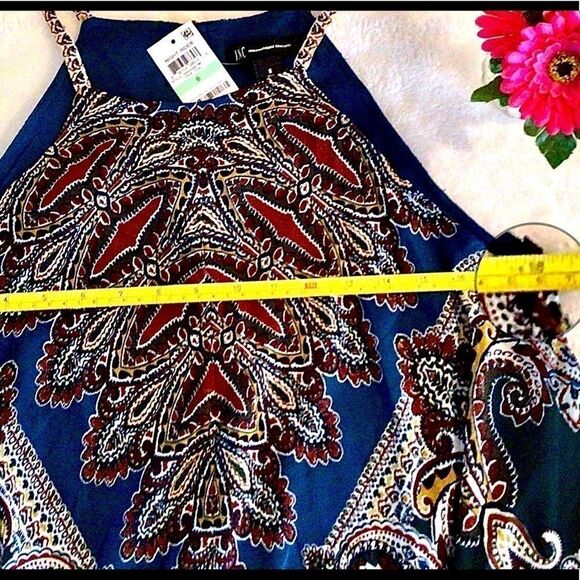 FESTIVAL NIGHT RIDER BOHO KERCHIEF HEM DRESS - TRUE TEAL/TAN 8 NWT - Picture 10 of 16